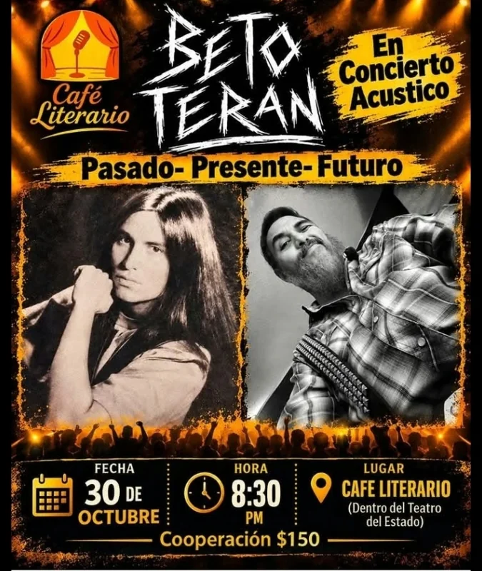 Flyer de Beto Terán - Pasado, Presente, Futuro (Concierto Acústico)