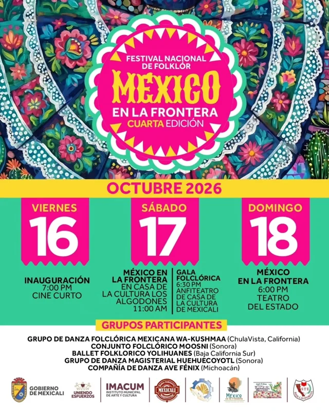 Flyer de Festival Nacional de Folklor México en la Frontera 