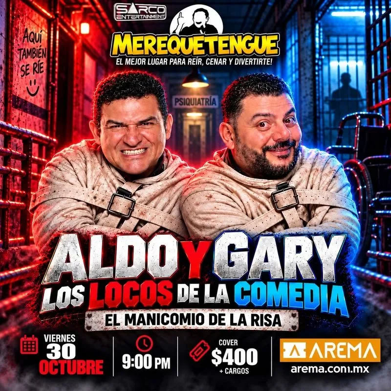Flyer de Aldo Y Gary los Locos de la Comedia