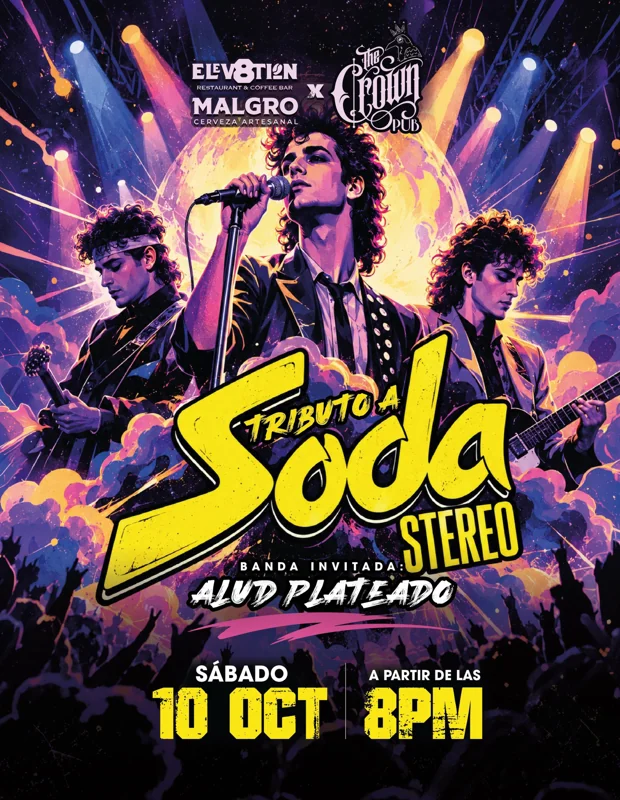 Flyer de Tributo a Soda Stereo