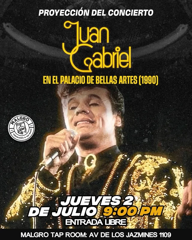 Flyer de Juan Gabriel En El Palacio De Bellas Artes (1990)