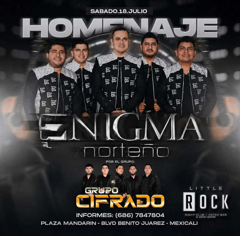 Flyer de Gran Homenaje a Enigma norteño