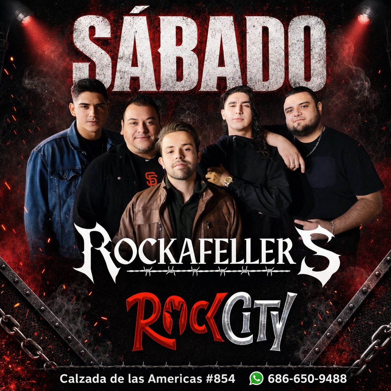 Flyer de LOS ROCKAFELLERS en ROCKCITY