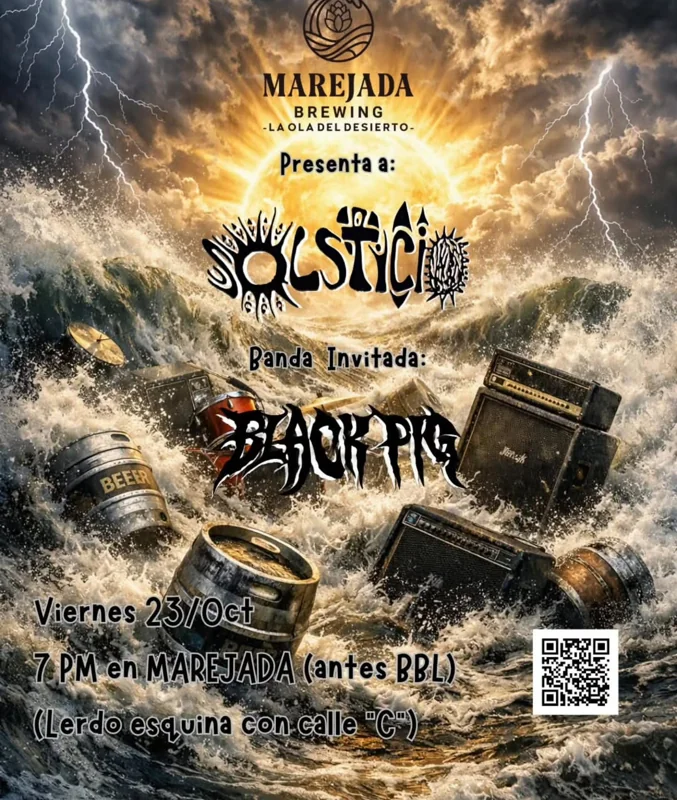 Flyer de SOLSTICIO + BLACK PIG 