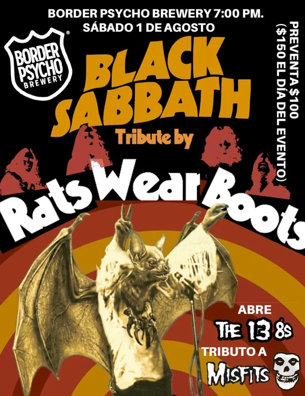 Flyer de Tributo a Black Sabbath y Misfits