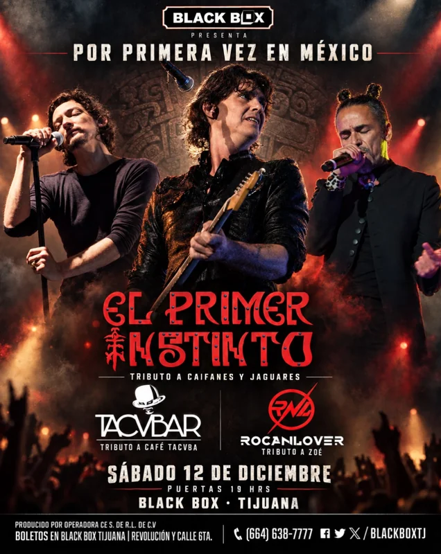 Flyer de El Primer Instinto - Tributo a Caifanes y Jaguares