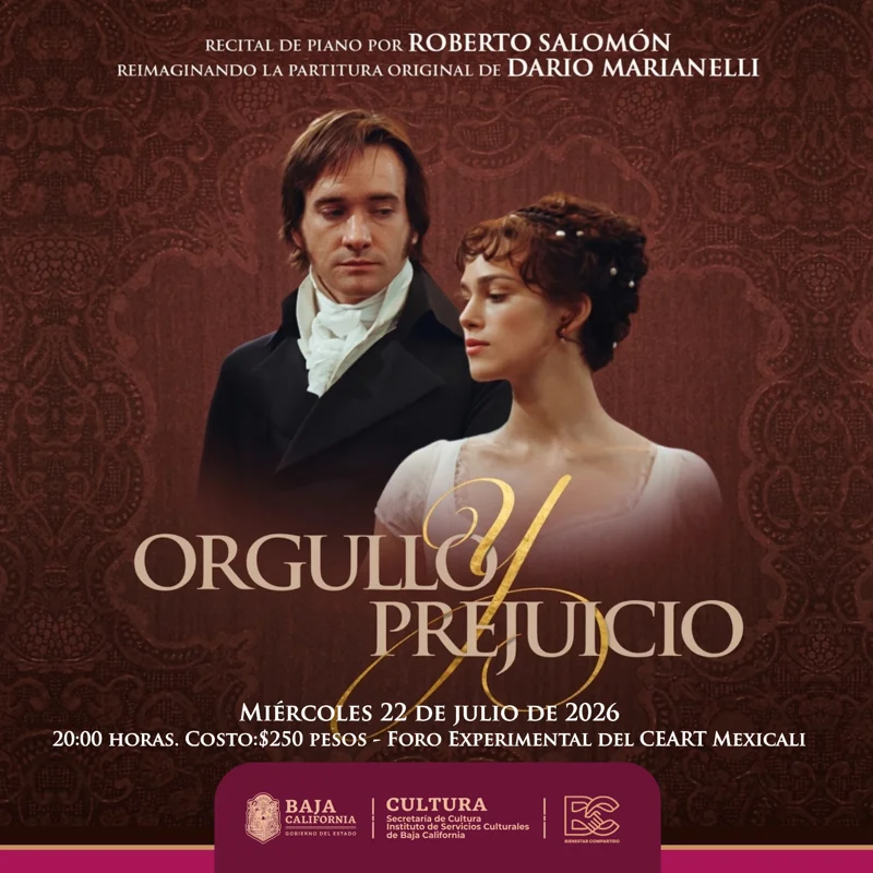 Flyer de Recital de Piano: Pride and Prejudice