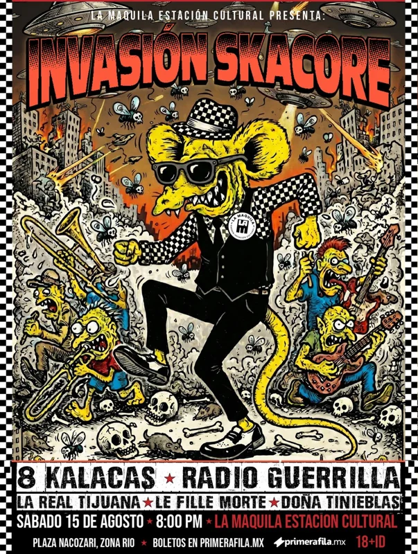 Flyer de LA INVASIÓN SKACORE