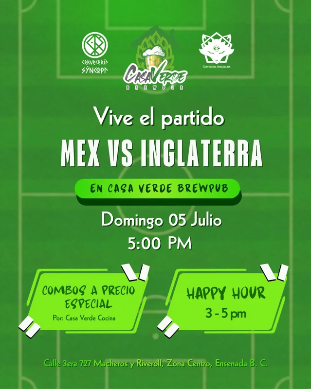 Flyer de México vs Inglaterra