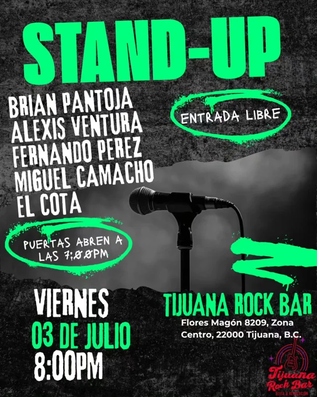 Flyer de Chistes y Rock