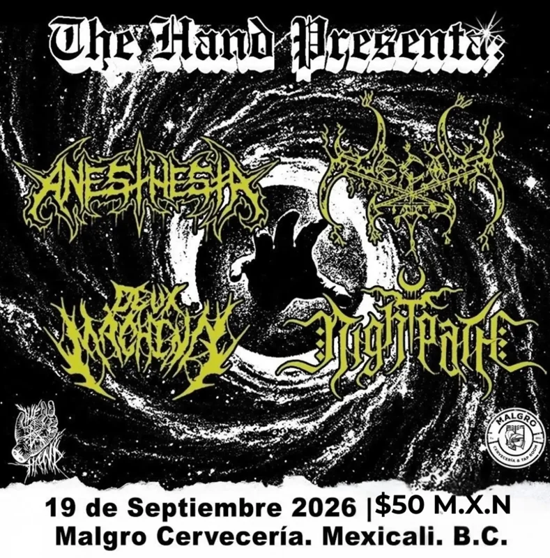 Flyer de The hand presenta: