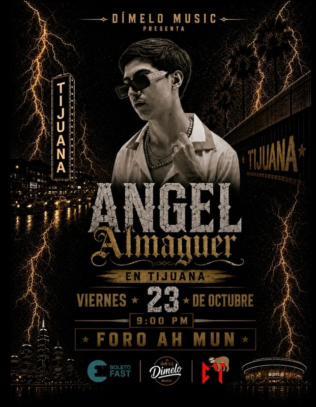 Flyer de Angel Almaguer en Vivo