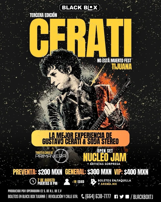 Flyer de Cerati No Está Muerto Fest