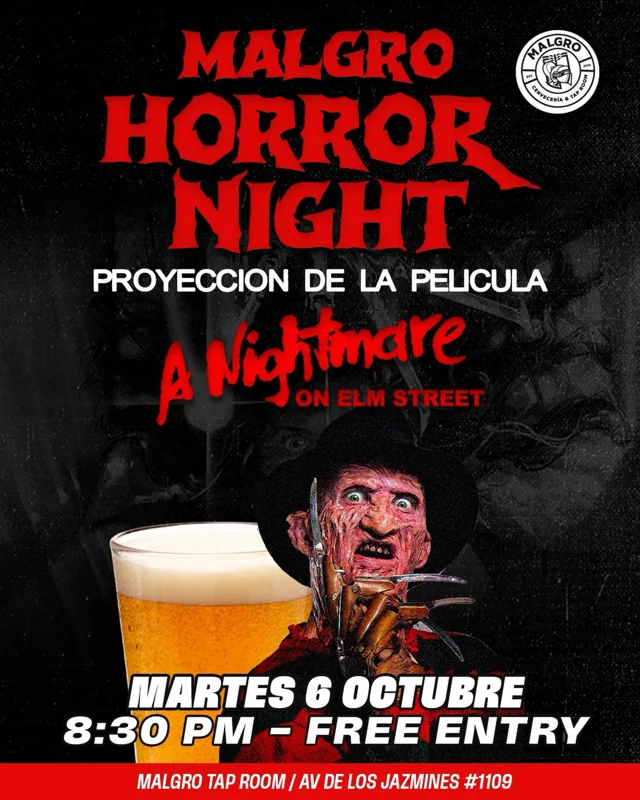 Flyer de MALGRO HORROR NIGHTS