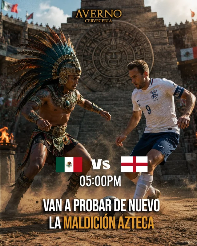 Flyer de México vs Inglaterra - El Ritual
