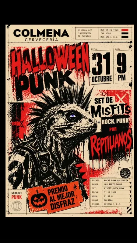 Flyer de Reptilianos en Mexicali