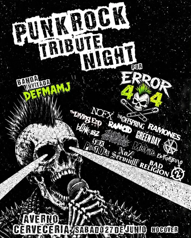 Flyer de Punk Rock Tribute Night