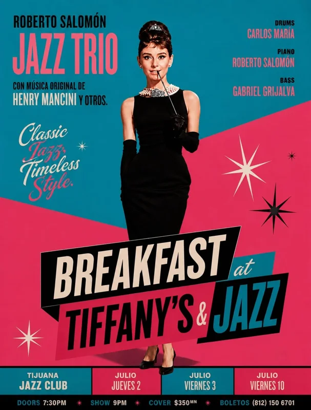 Flyer de Breakfast at Tiffany's & Jazz